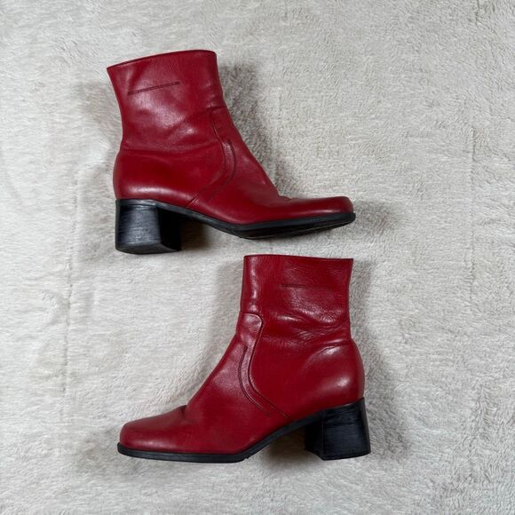 Vintage Y2K Naturalizer Red Chunky Booties Women’s Boots - Picture 1 of 6